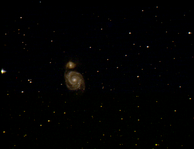 A processed MicroObservatory image of the Whirlpool Galaxy