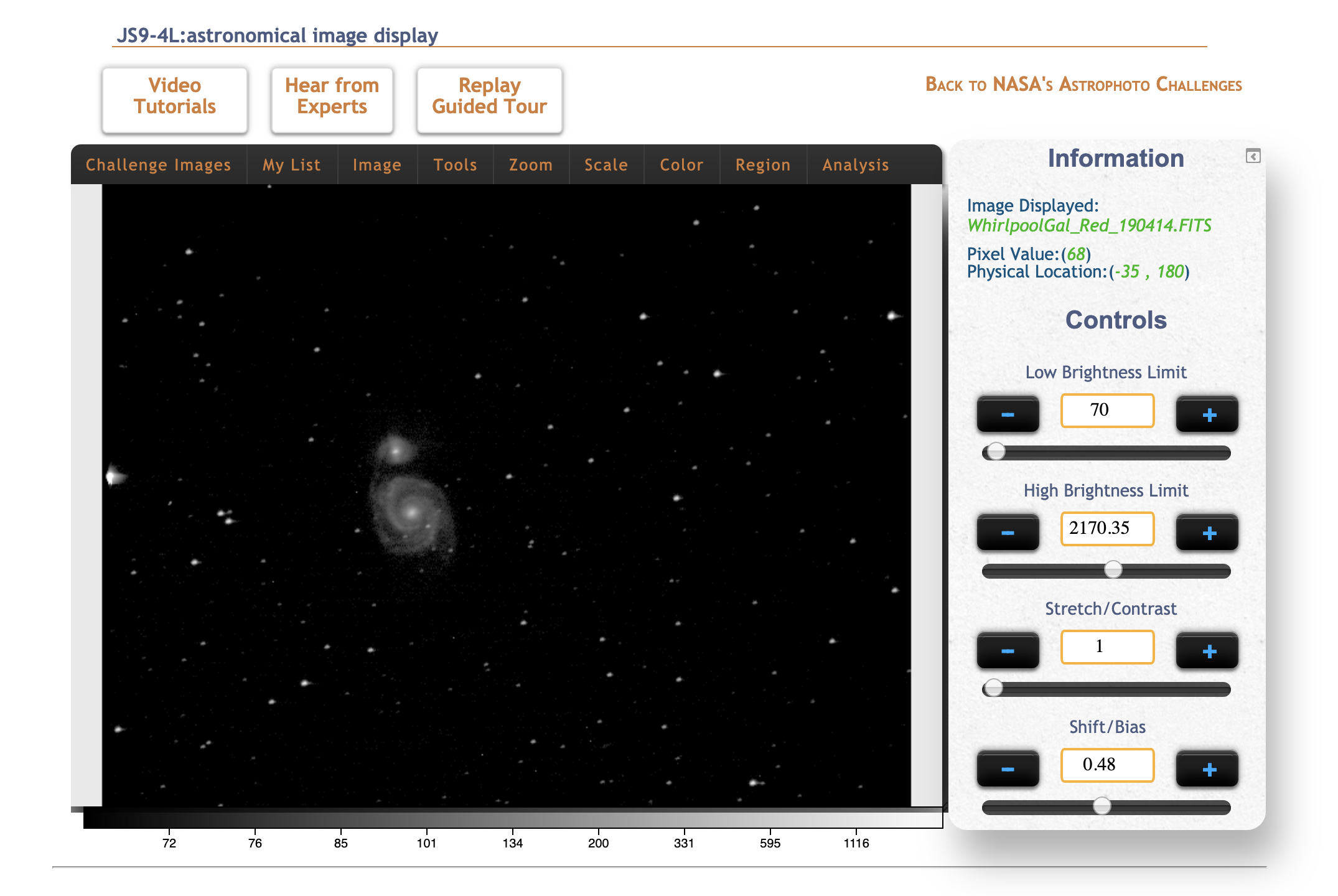 JS9-4L image processing tool - process your image