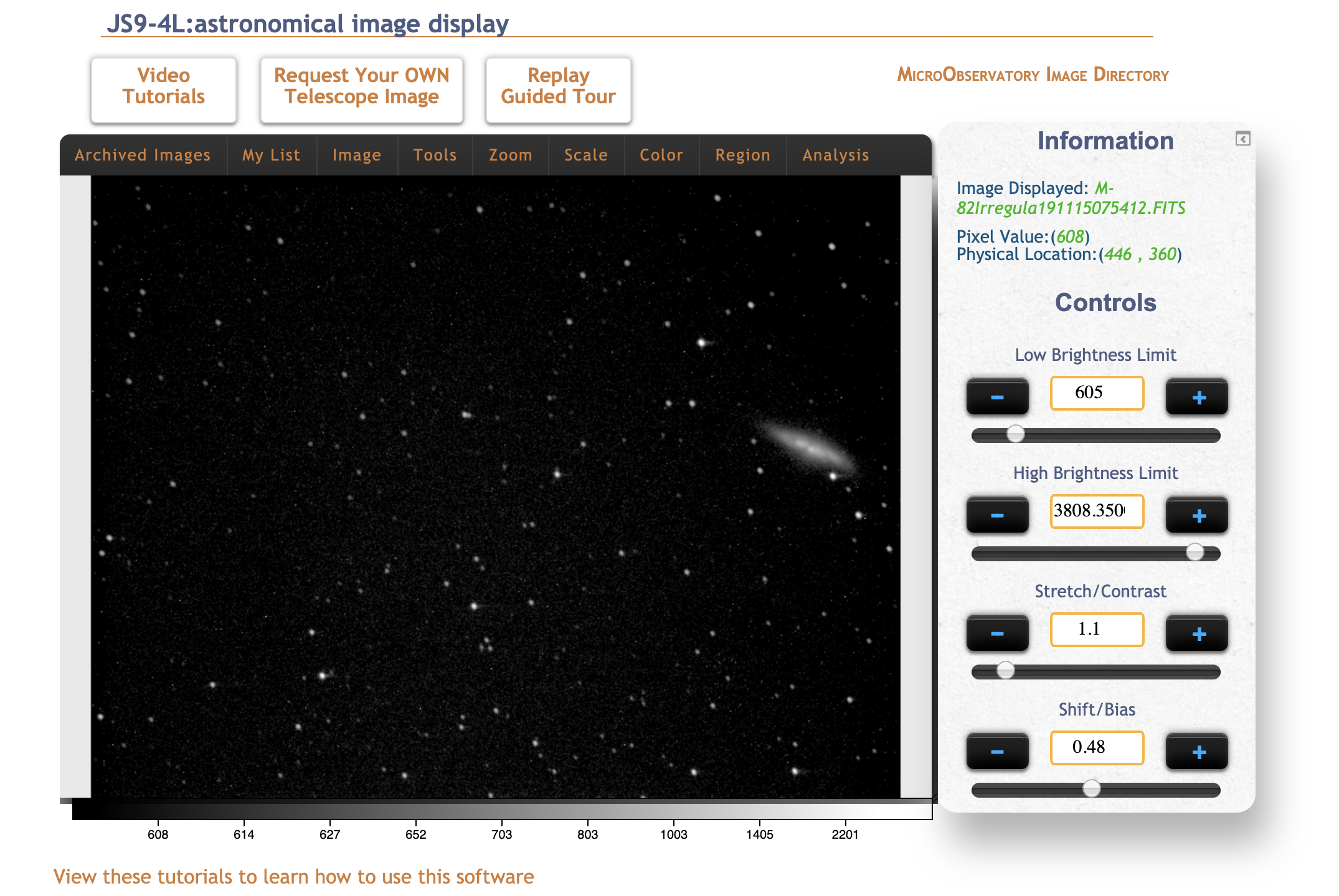 JS9-4L image processing tool - process your image