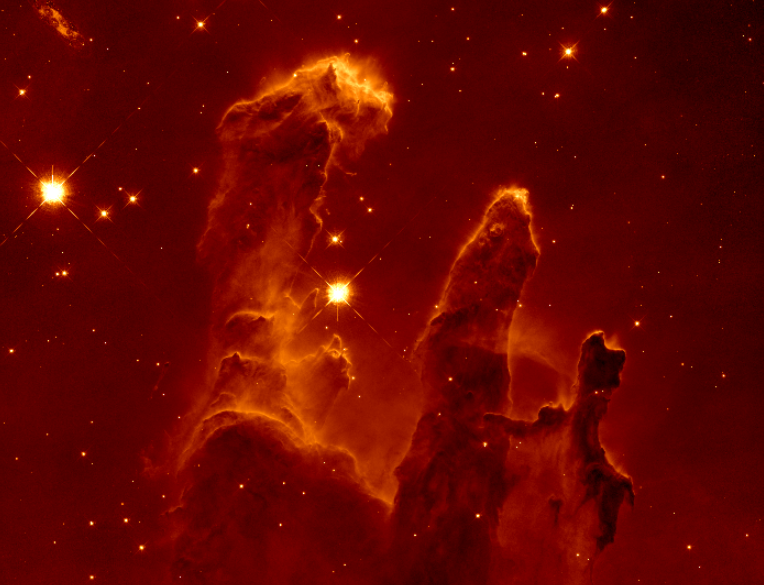 A processed image of the Pillars of Creation
