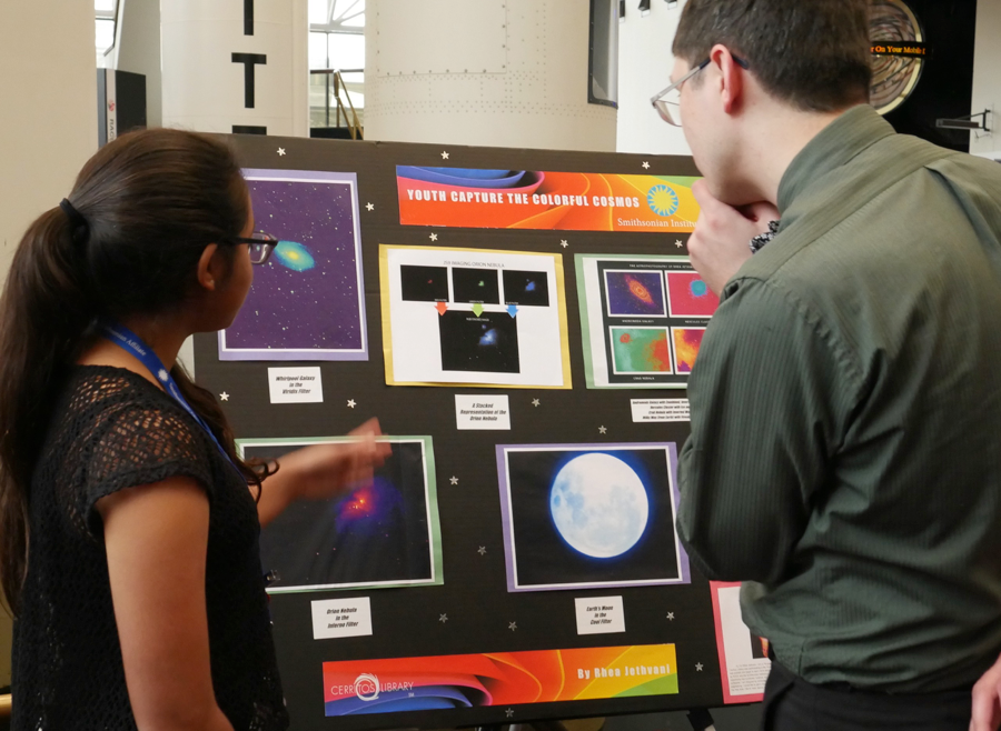 YouthAstroNet participant demonstrating project during a capstone event
